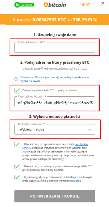 btc procedura